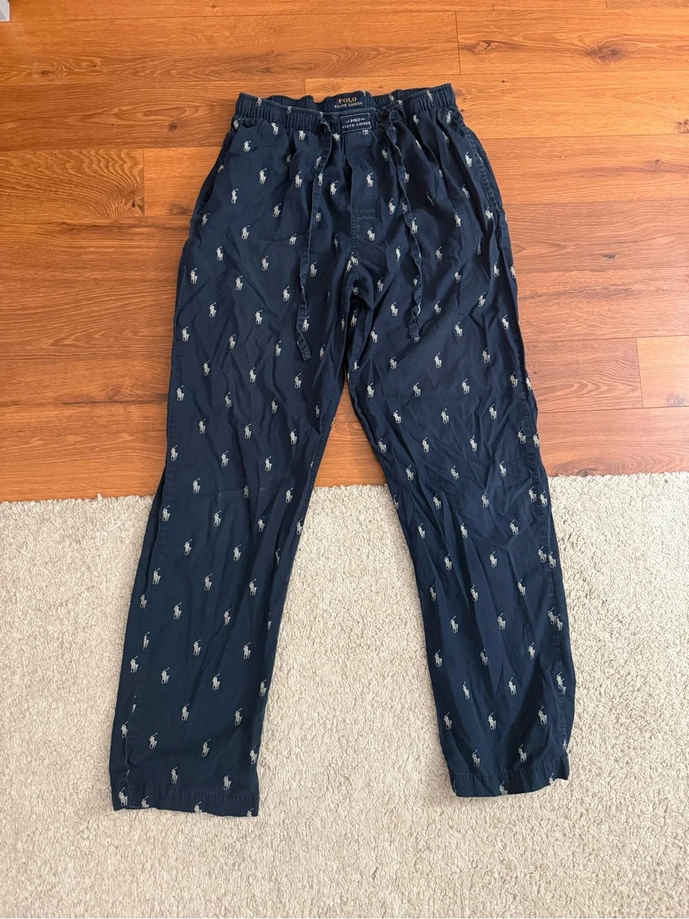 Polo by Ralph Lauren Navy Polo Pony Print Kids Pajama Bottoms